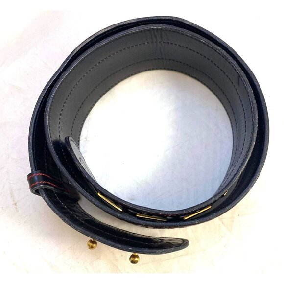 #4730 Vintage Spulcioni Firenze red leather belt size 28 inch adjustable - Picture 3 of 6